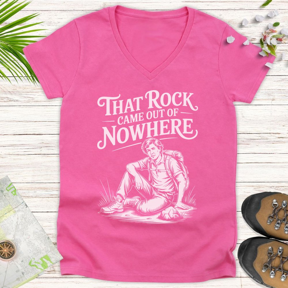 That Rock Came Out Of Nowhere Women's V-Neck T-Shirt - Azalea