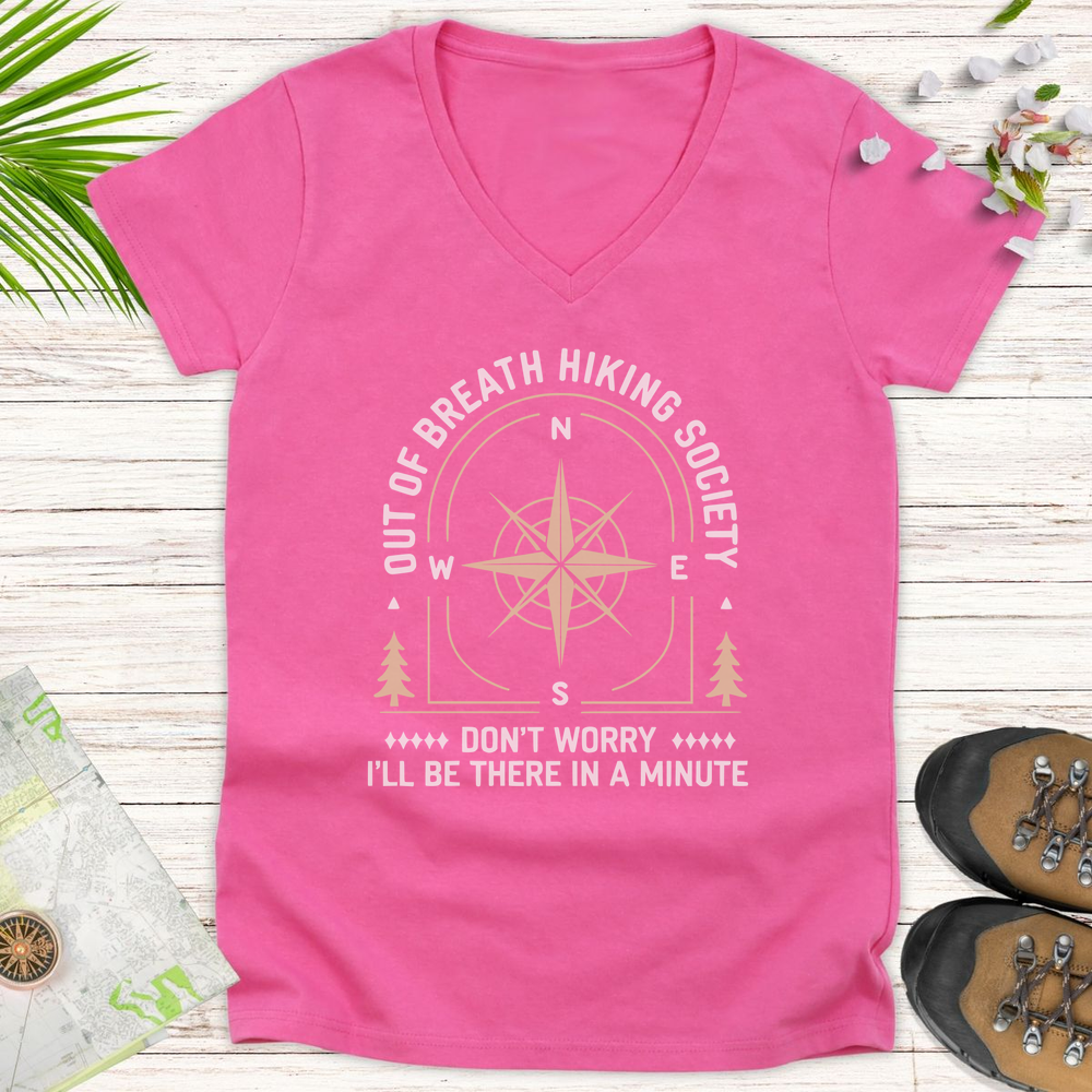 The Out Of Breath Society Women's V-Neck T-Shirt - Azalea