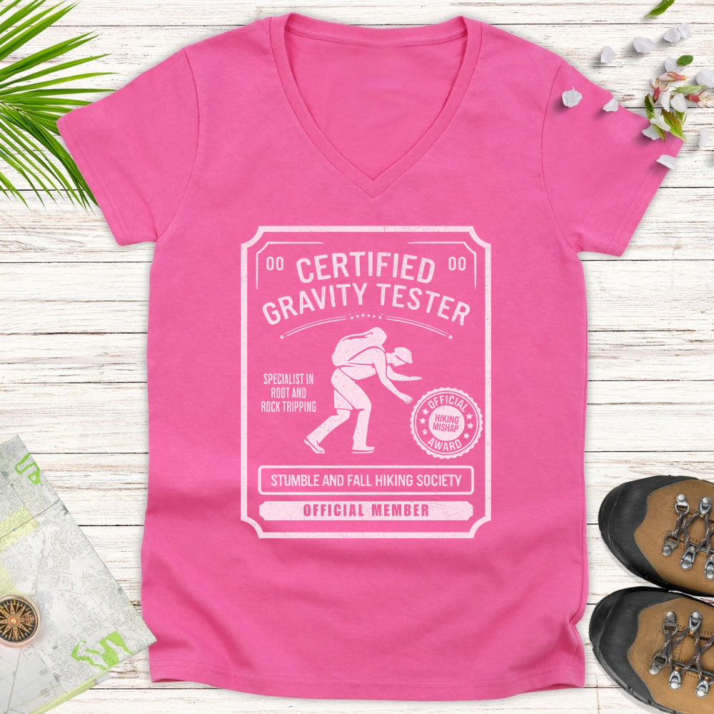 Gravity Tester Women's V-Neck T-Shirt - Azalea