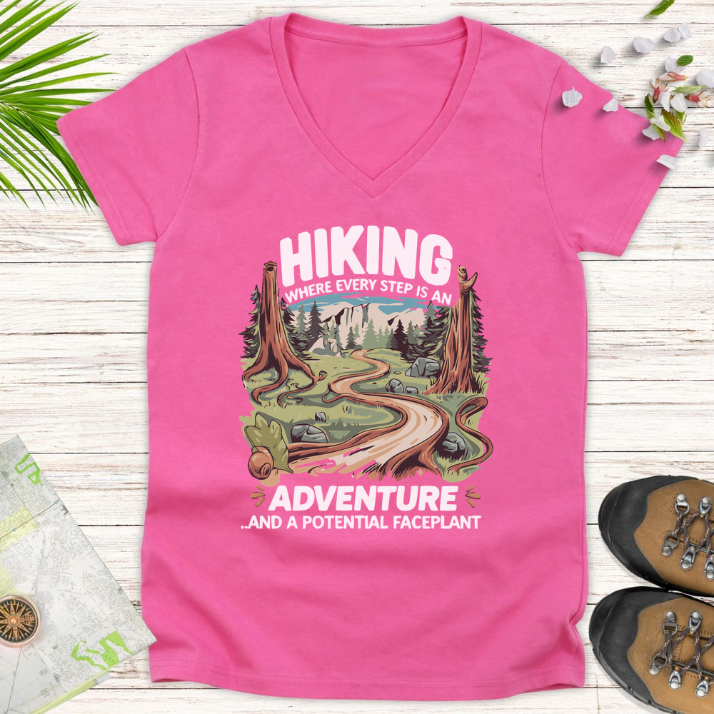 Potential Faceplant Women's V-Neck T-Shirt - Azalea