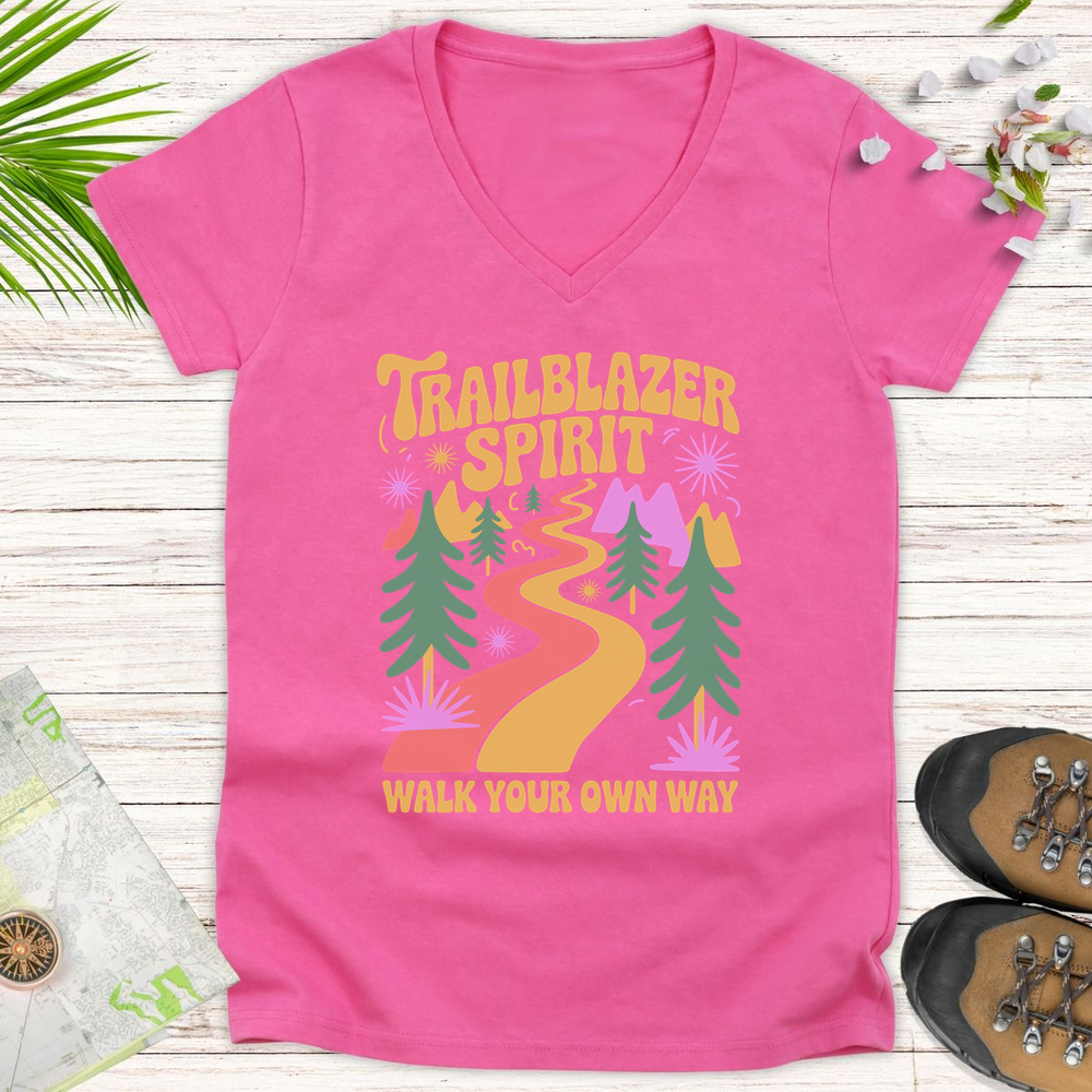 Trailblazer Spirit Women's V-Neck T-Shirt - Azalea