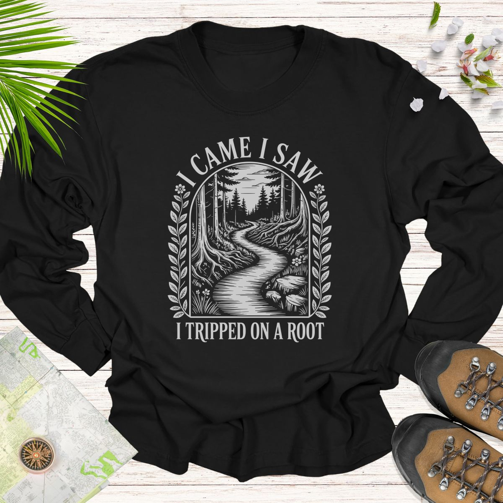 I Came I Saw Vintage Long Sleeve Unisex T-Shirt - Black