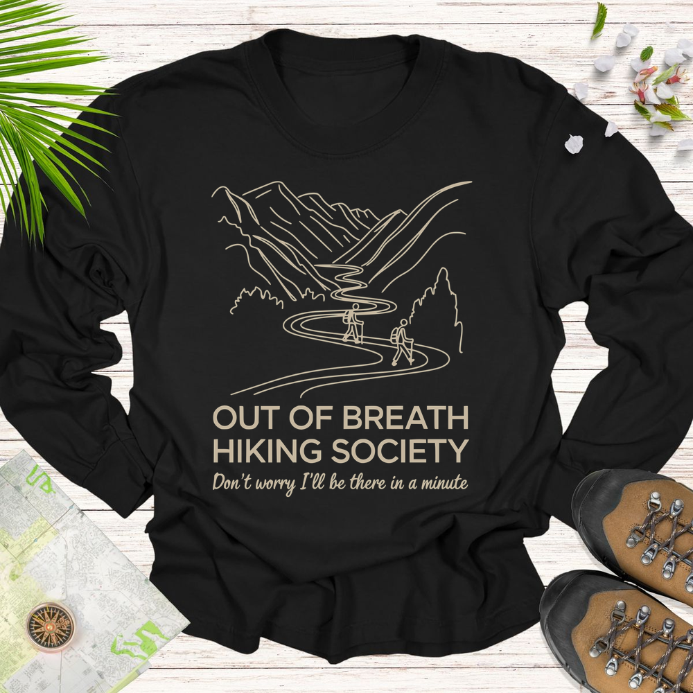 I'll Be There In A Minute Long Sleeve Unisex T-Shirt - Black