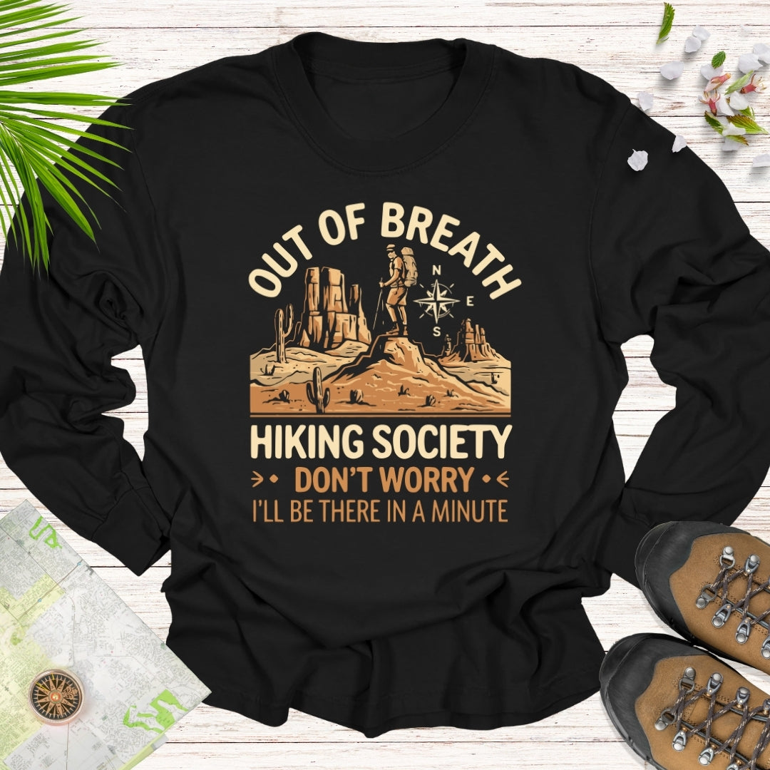 Out Of Breath Hiking Society Long Sleeve Unisex T-Shirt (Desert Edition)