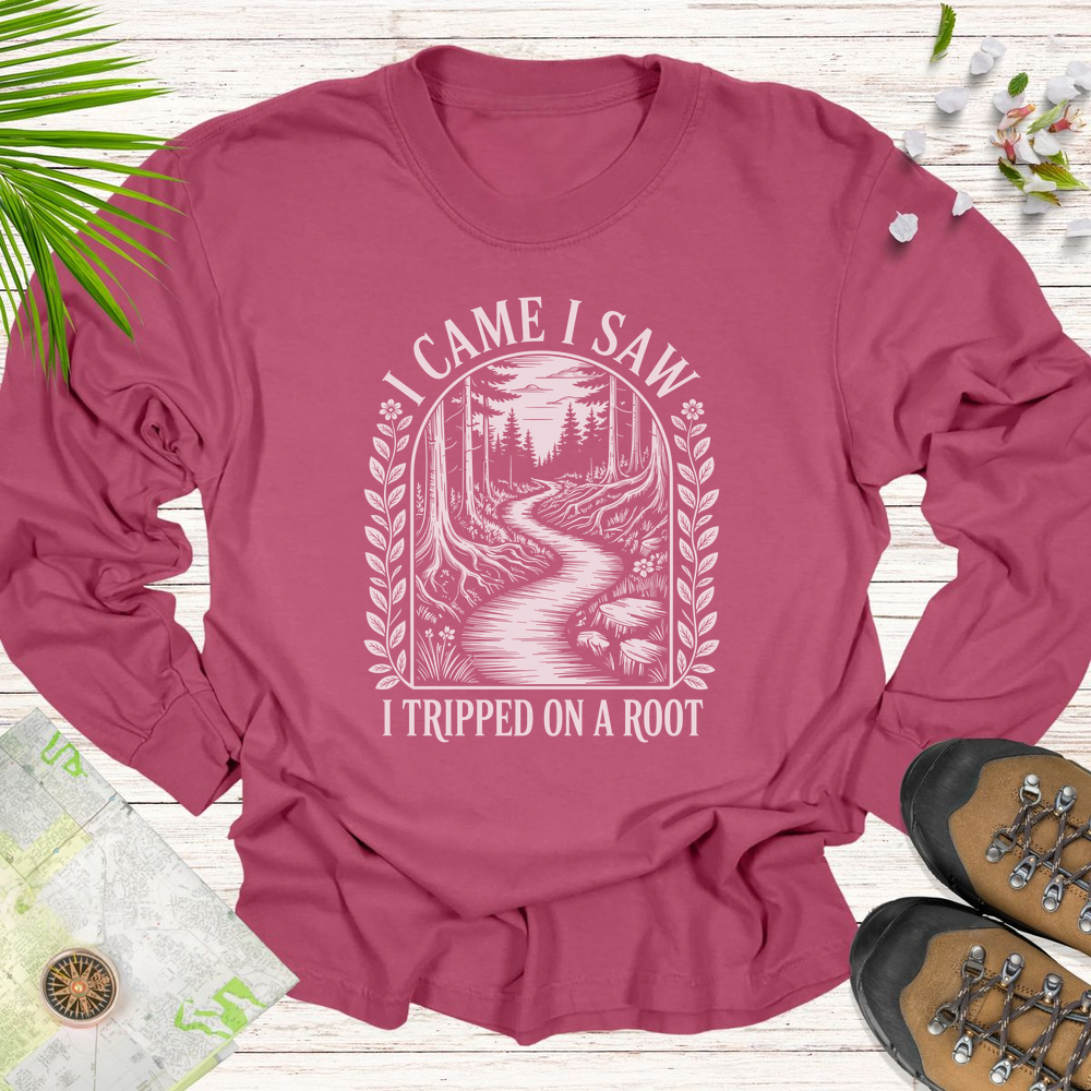 I Came I Saw Vintage Long Sleeve Unisex T-Shirt - Brick