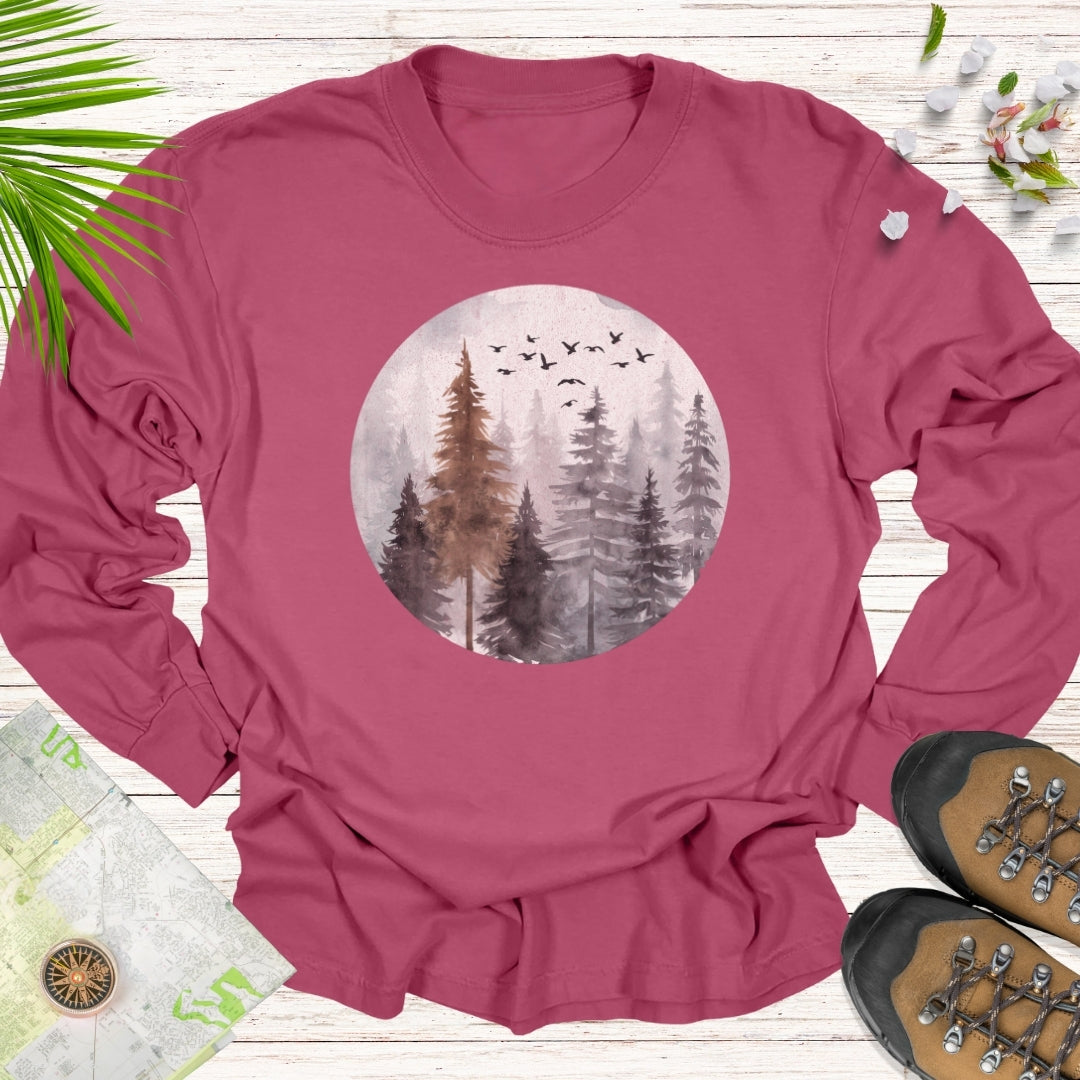 Misty Forest Long Sleeve Unisex T-Shirt