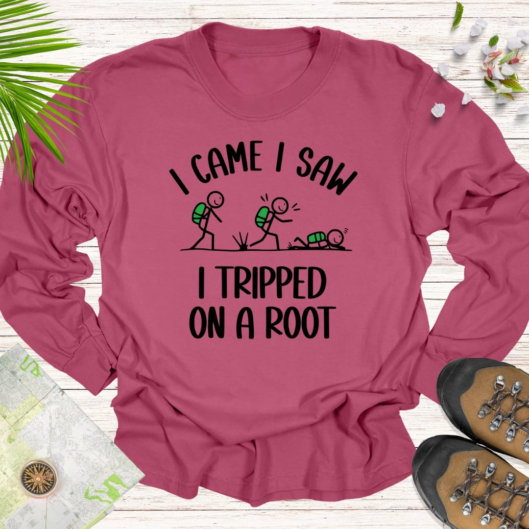 Tripped On A Root Stick Figure DD Long Sleeve Unisex T-Shirt