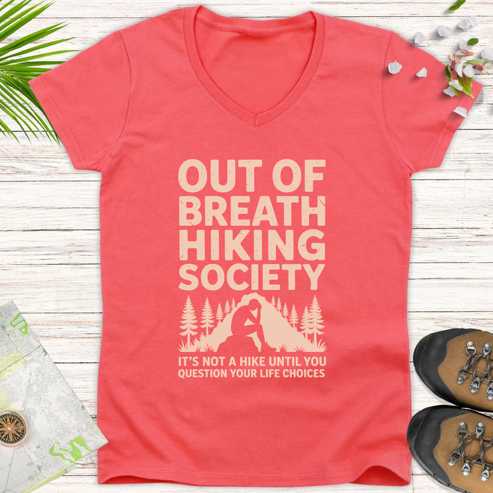 Question Your Life Choices Women's V-Neck T-Shirt - Coral Silk