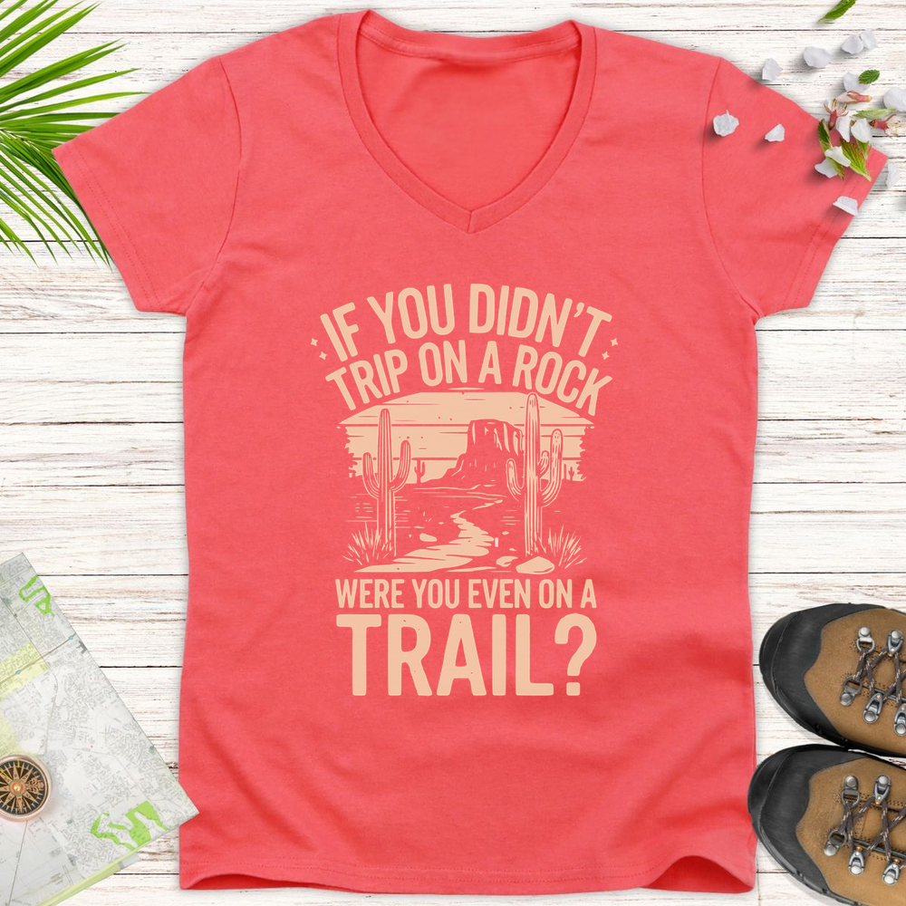 Trip On A Rock Women's V-Neck T-Shirt - Coral Silk
