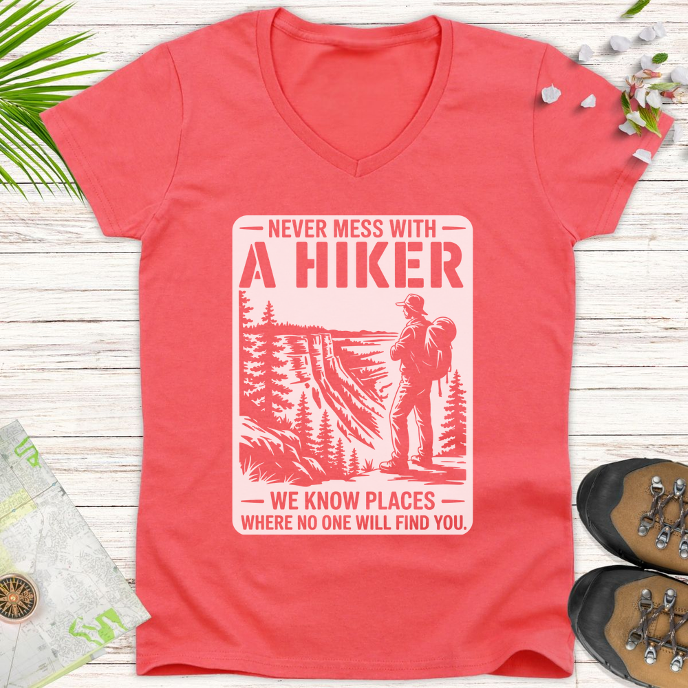 We Know Places Women's V-Neck T-Shirt - Coral Silk