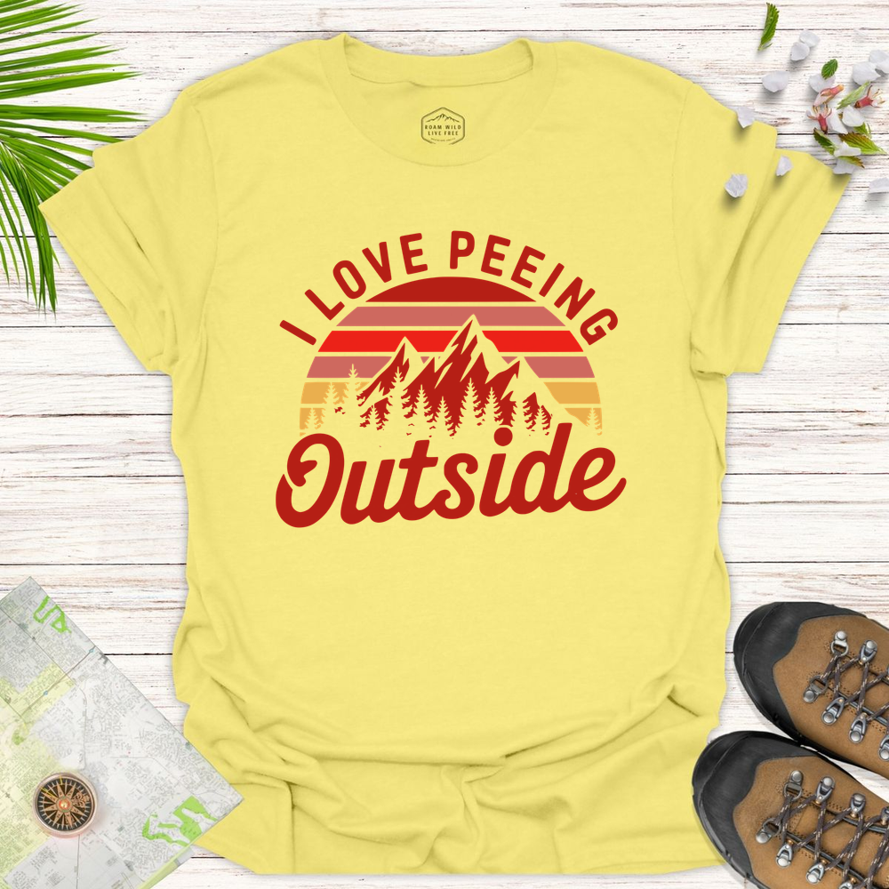 I Love Peeing Outside Unisex T-Shirt - Cornsilk
