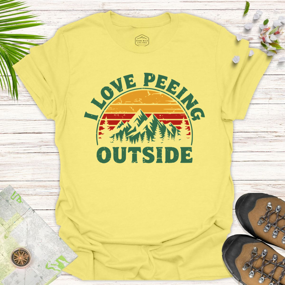 Peeing Outside Unisex T-Shirt - Cornsilk