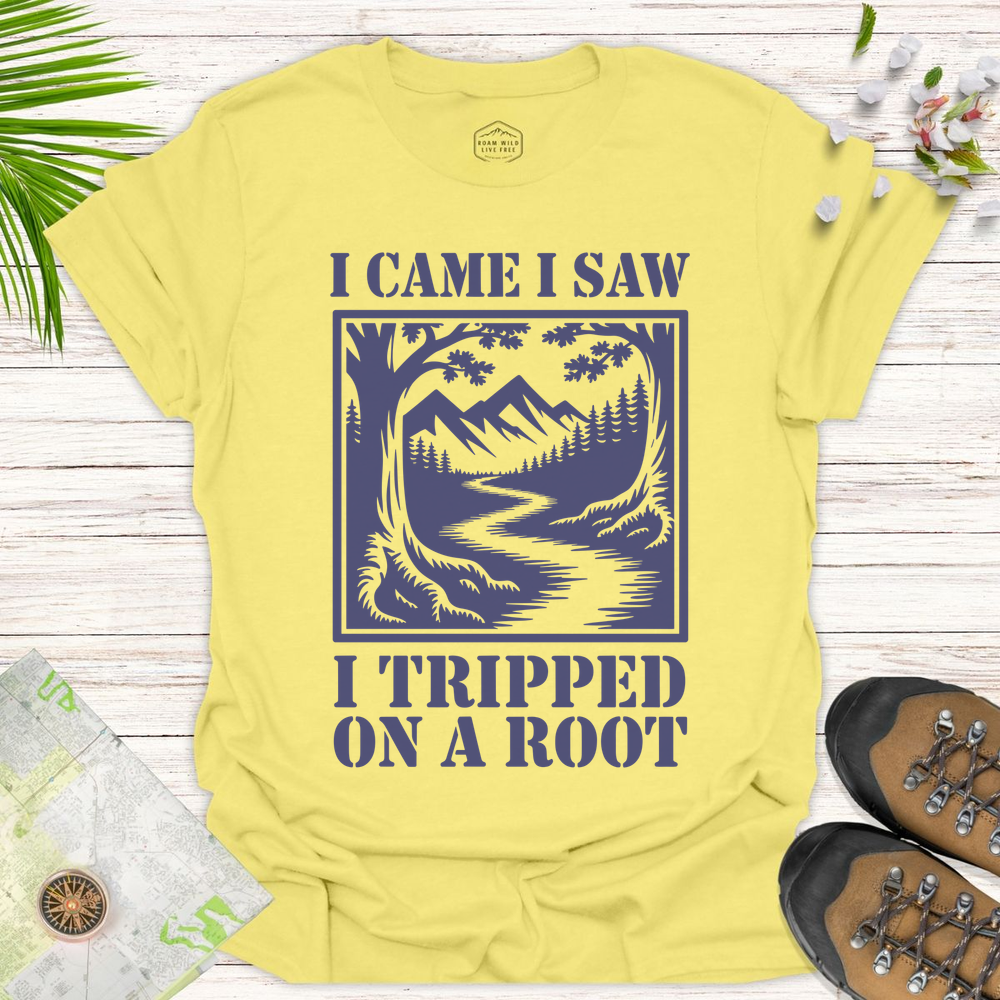 I Came I Saw I Tripped On A Root T-Shirt - Cornsilk
