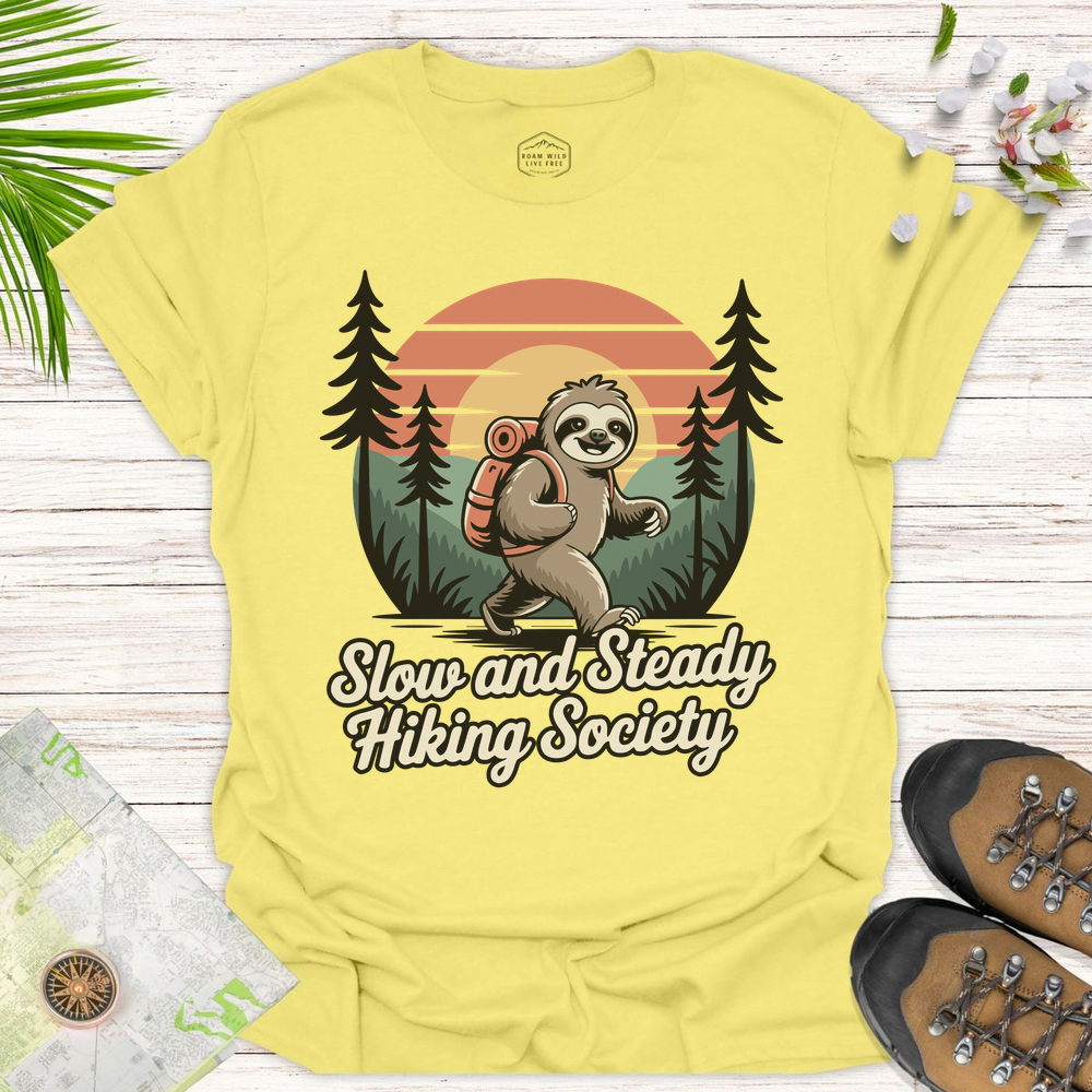 Sloth Slow And Steady Unisex T-Shirt - Cornsilk