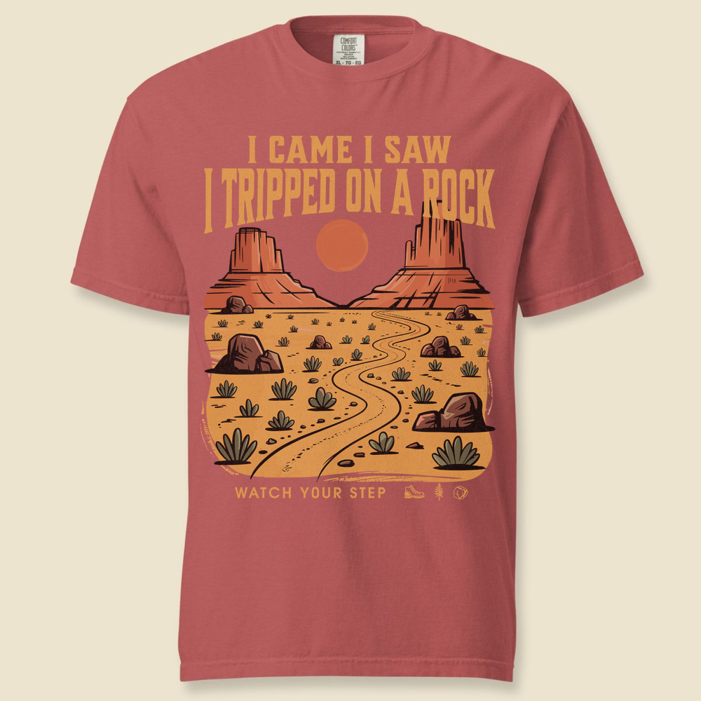 I Tripped On A Rock Comfort Colors T-Shirt - Crimson