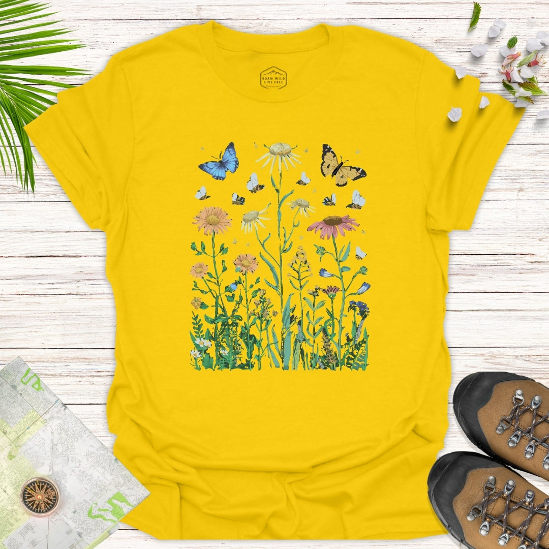 Bees Butterflies and Flowers Unisex T-Shirt