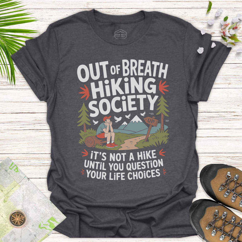 Out Of Breath Life Choices Unisex T-Shirt - Dark Heather Grey