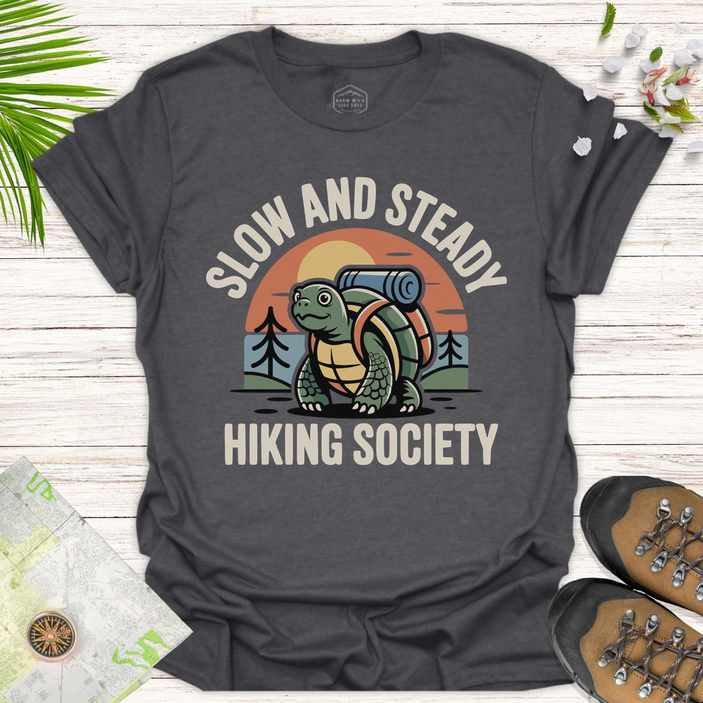 Slow And Steady Tortoise Unisex T-Shirt - Dark Heather Grey