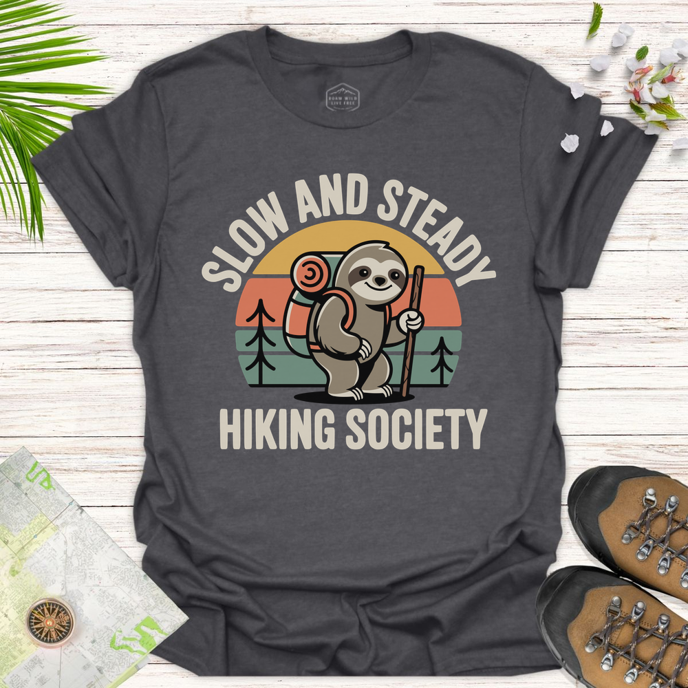 Slow And Steady Sloth Unisex T-Shirt - Dark Heather Grey