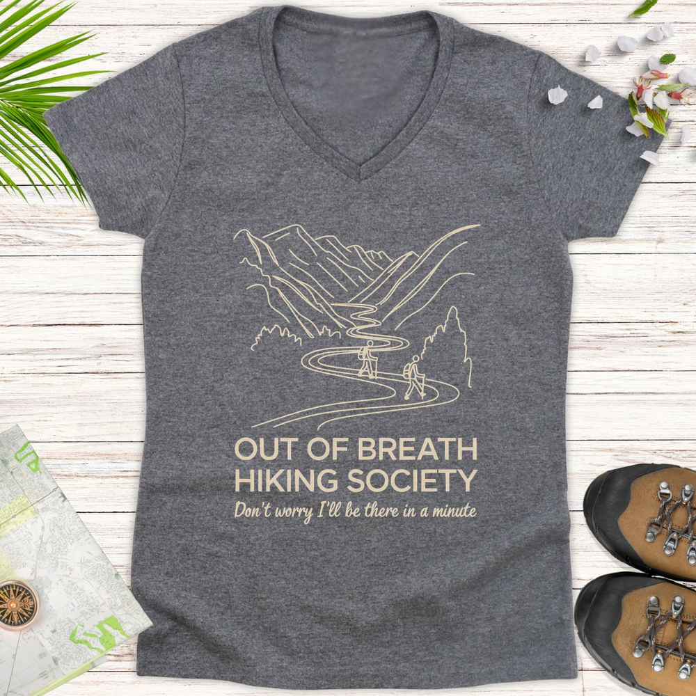 I'll Be There In A Minute Women's V-Neck T-Shirt - Graphite Heather