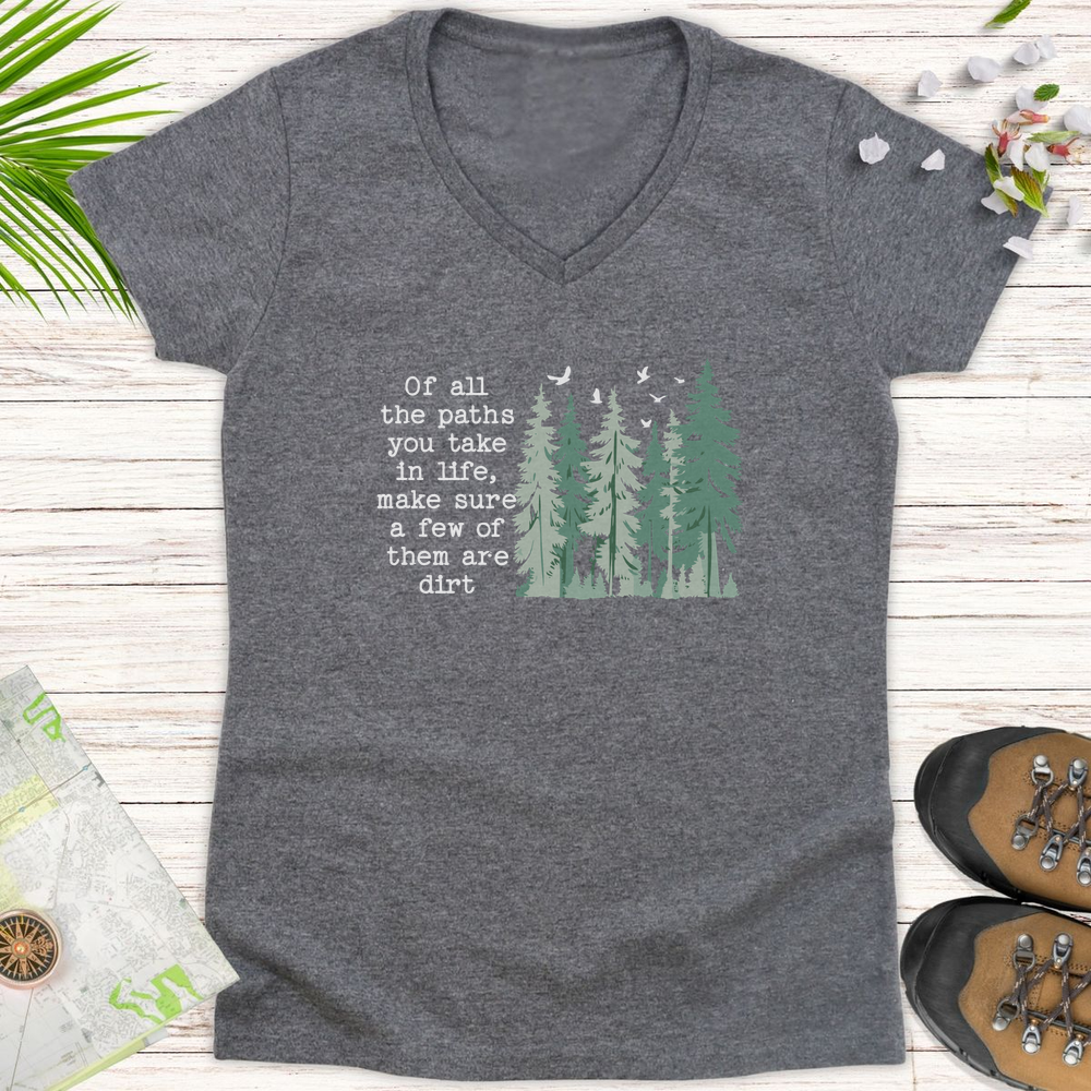 Of All The Paths Women's V-Neck T-Shirt - Graphite Heather