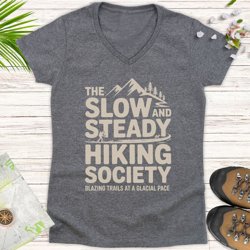 The Slow And Steady Women's V-Neck T-Shirt - Graphite Heather