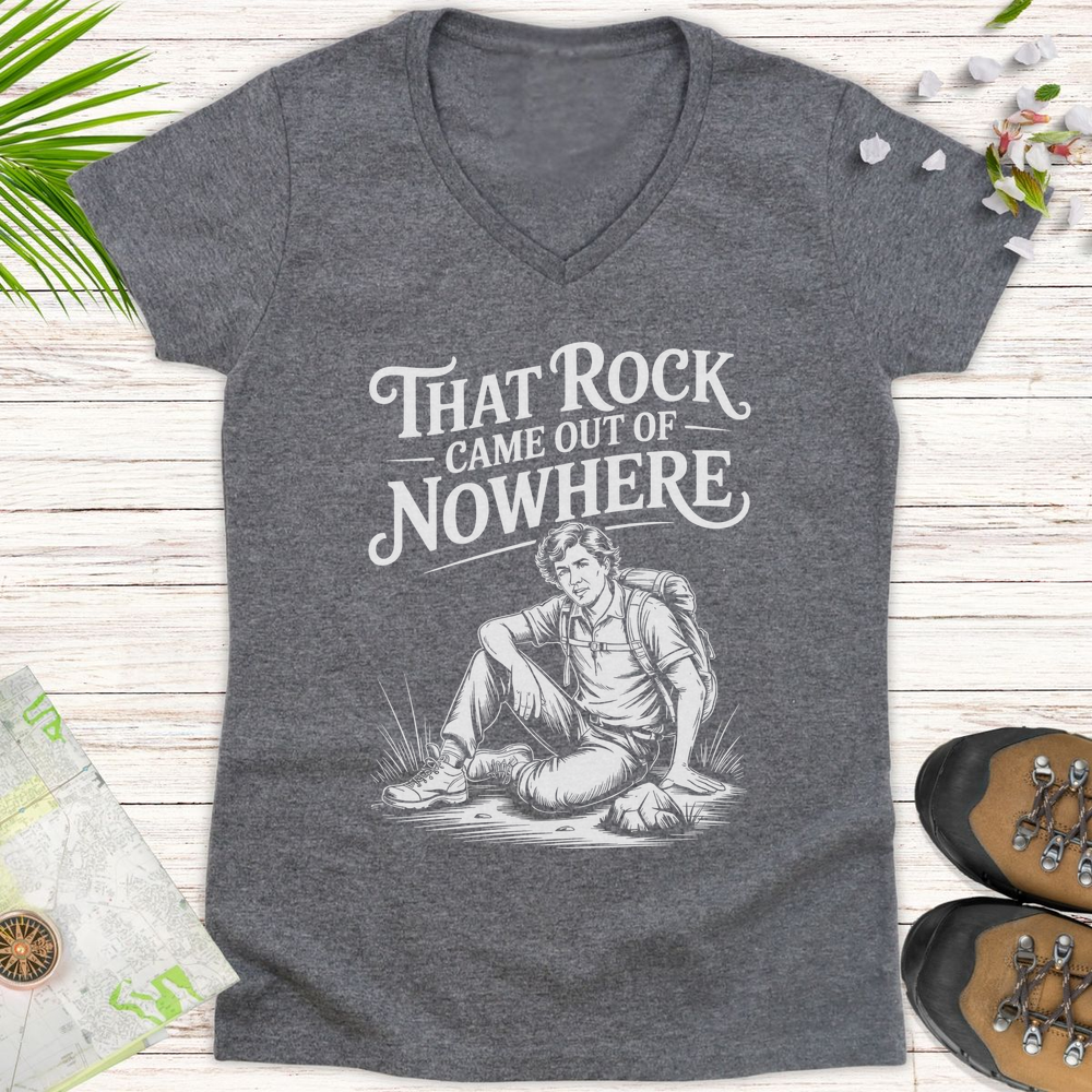 That Rock Came Out Of Nowhere Women's V-Neck T-Shirt - Graphite Heather