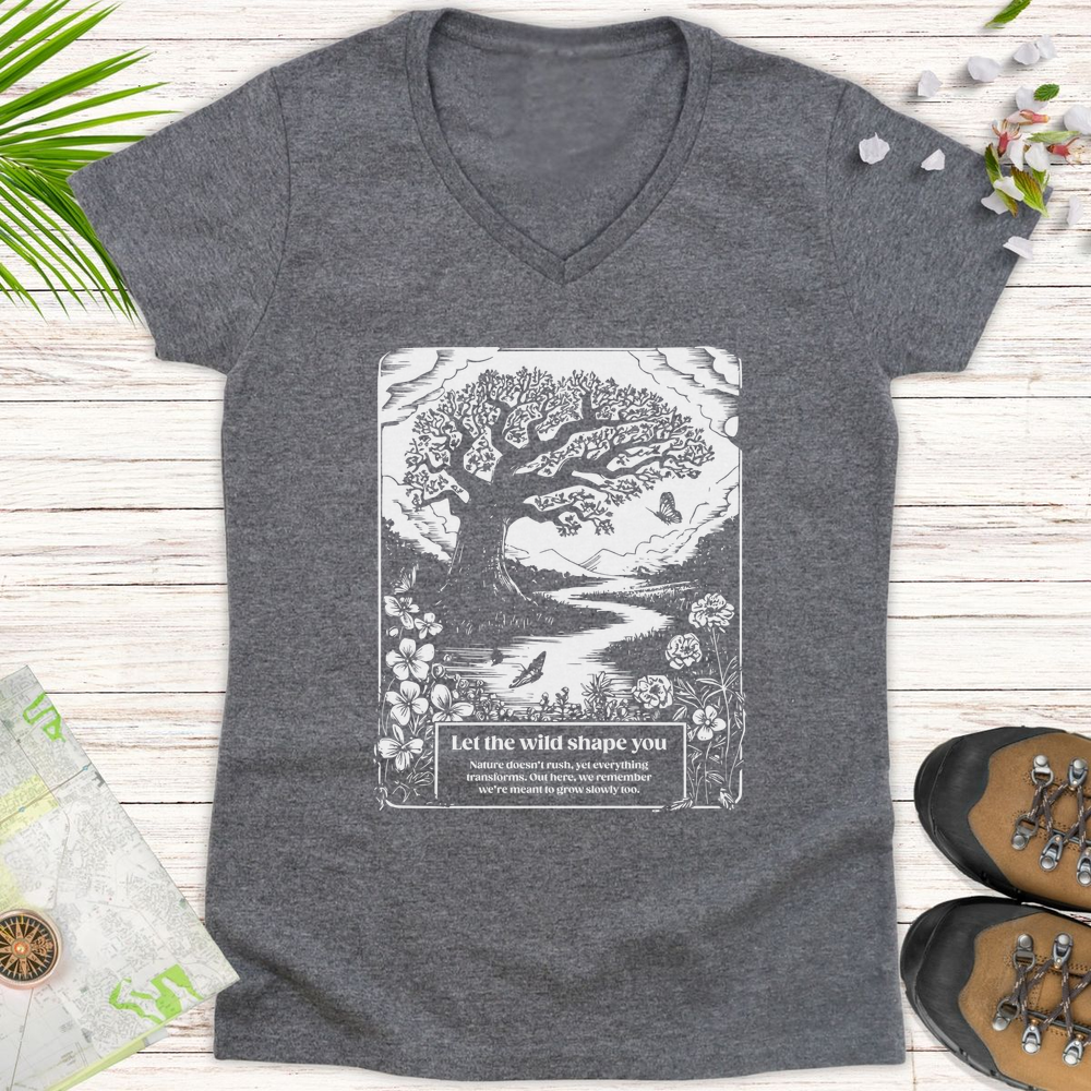 Let The Wild Shape You Women's V-Neck T-Shirt - Graphite Heather
