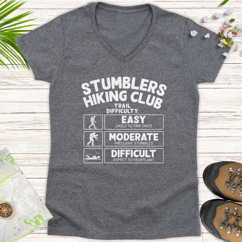 Trail Difficulty Women's V-Neck T-Shirt - Graphite Heather
