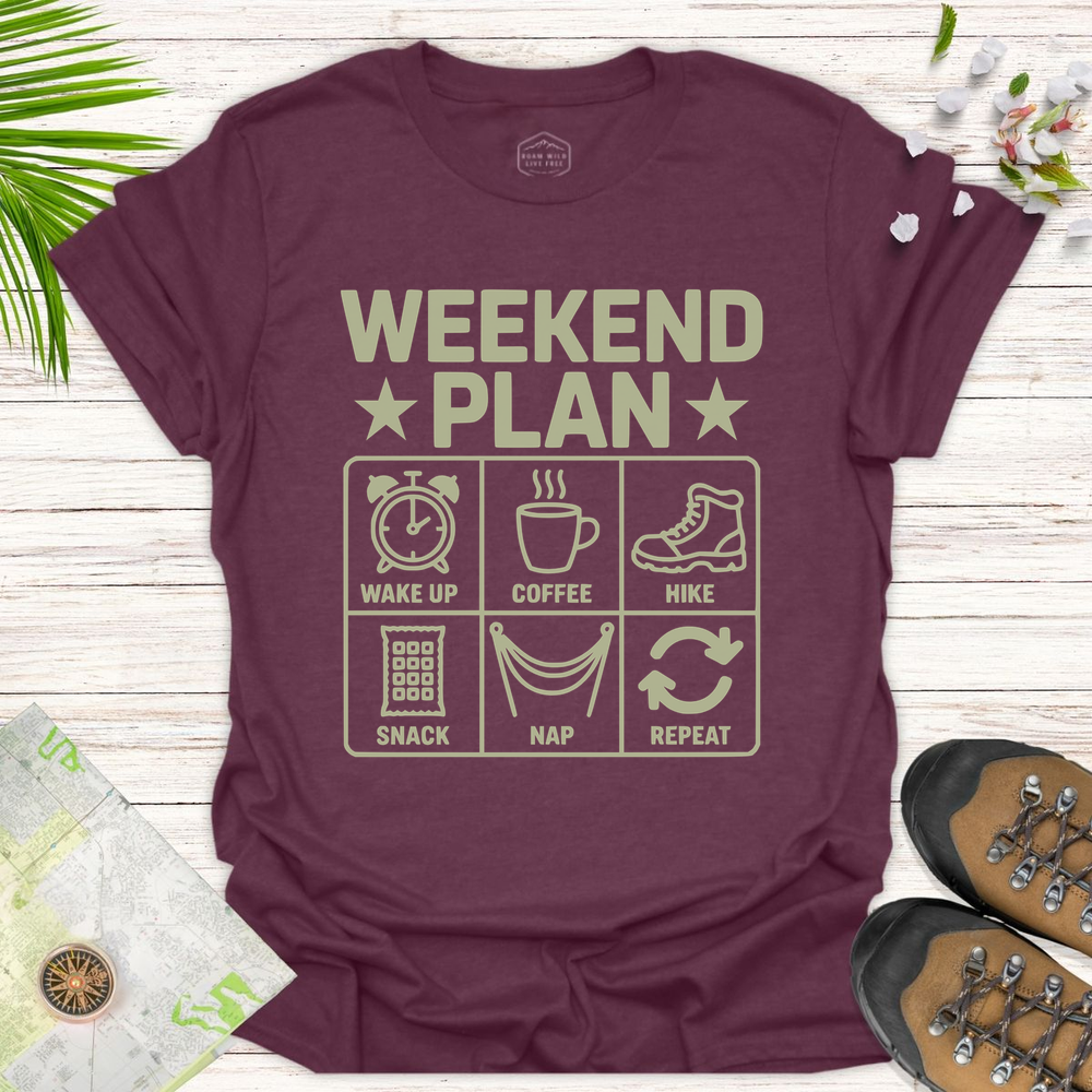 Weekend Plan Unisex T-Shirt - Heather Maroon