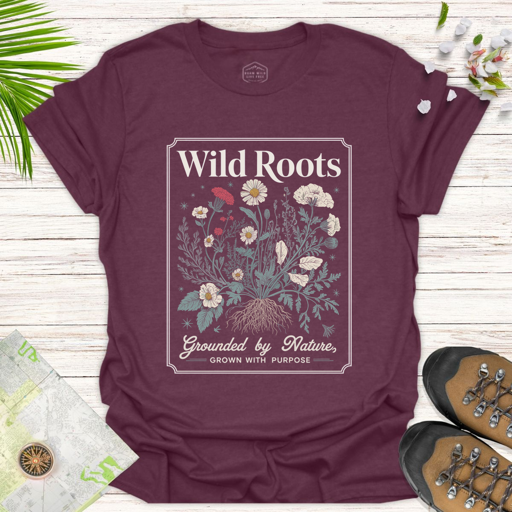 Wild Roots Unisex T-Shirt - Heather Maroon