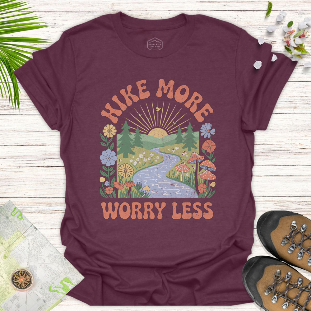 Worry Less Unisex T-Shirt - Heather Maroon