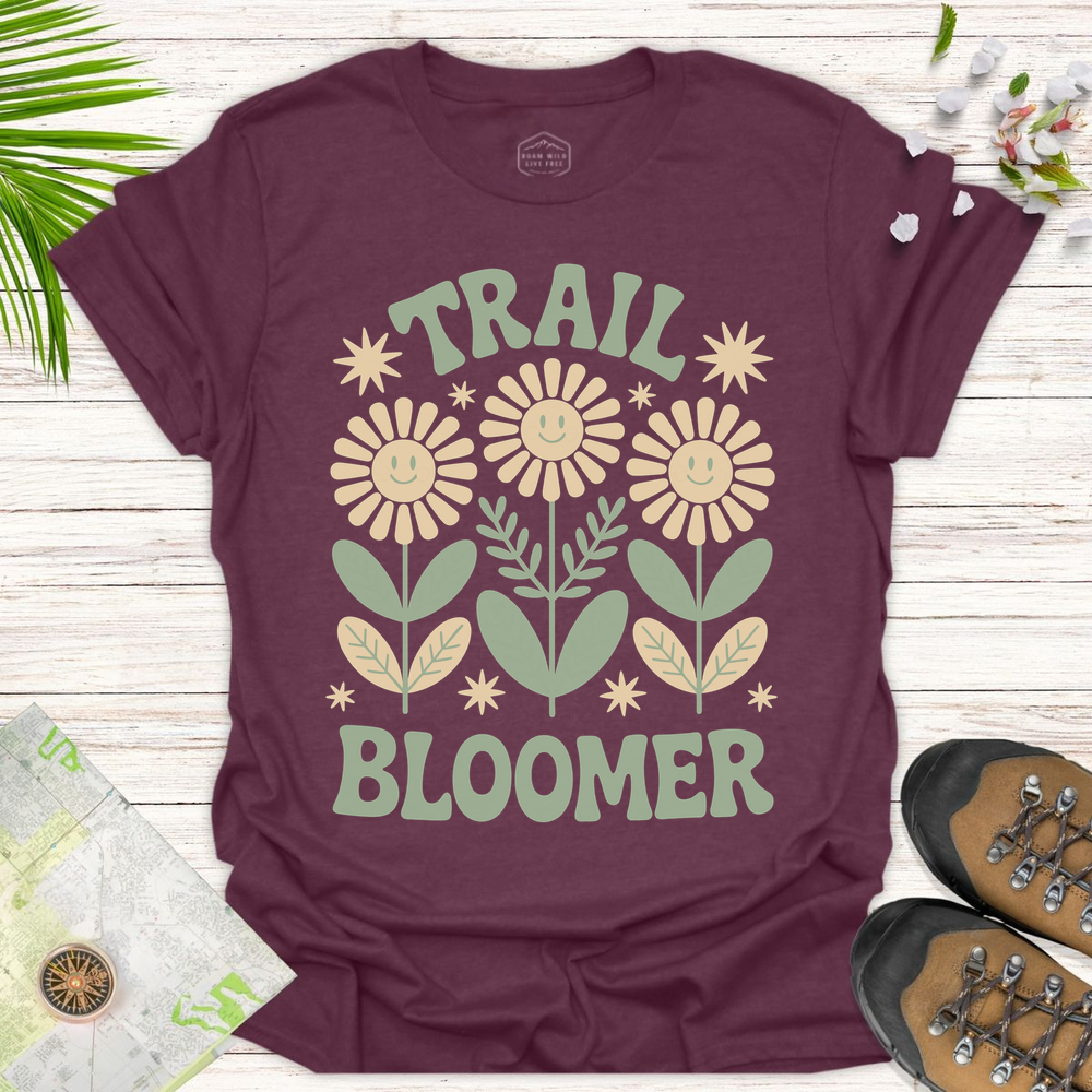 Trail Bloomer Unisex T-Shirt - Heather Maroon