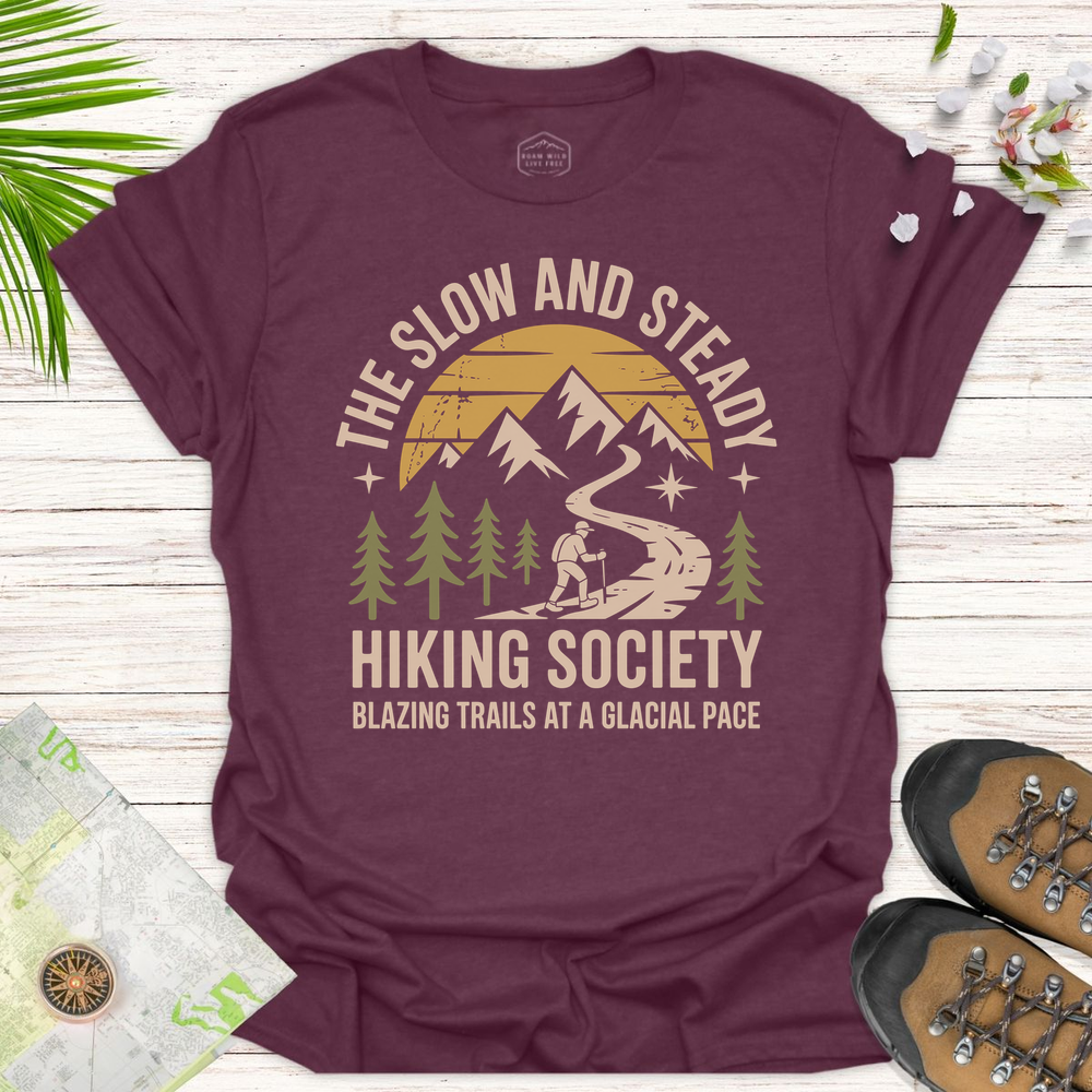 Blazing Trails At A Glacial Pace Unisex T-Shirt - Heather Maroon