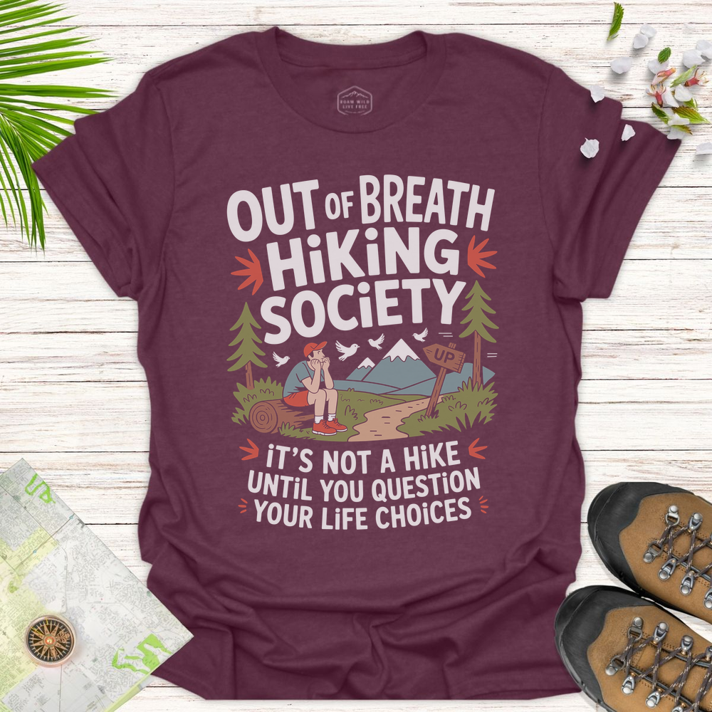 Out Of Breath Life Choices Unisex T-Shirt - Heather Maroon