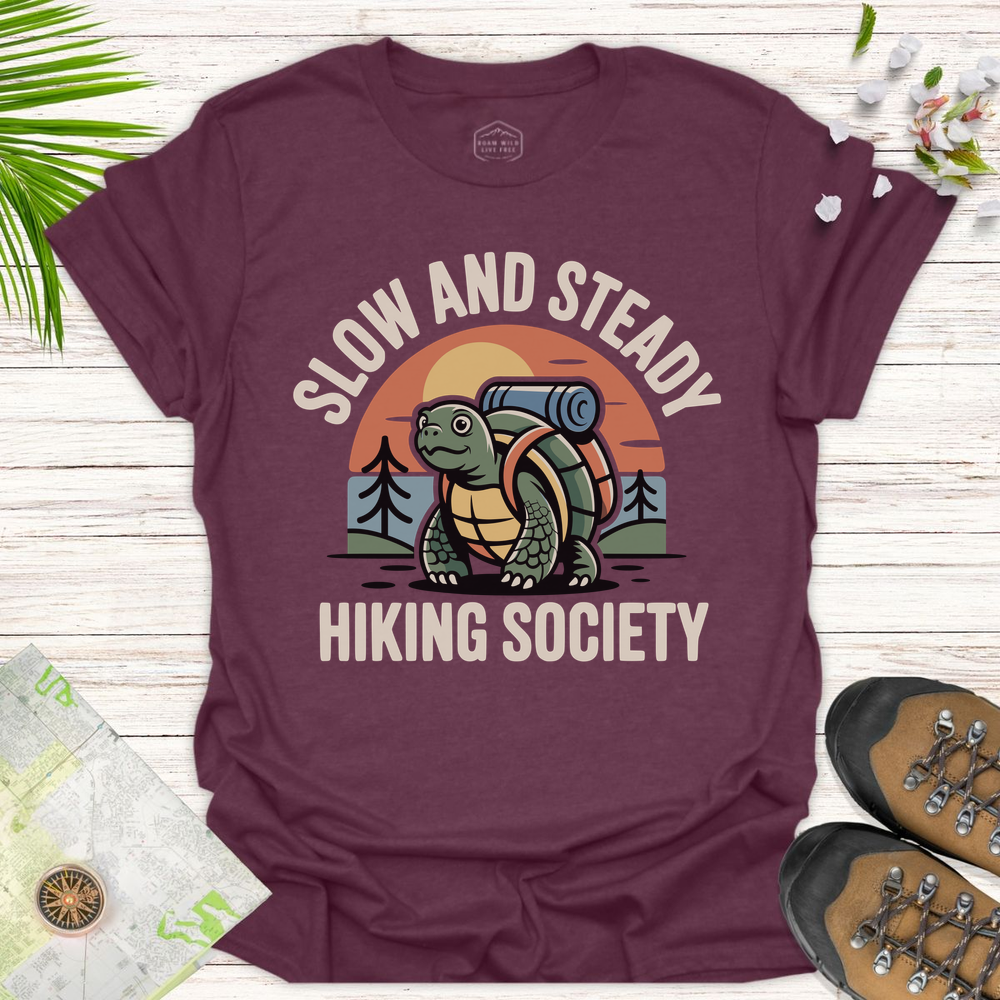 Slow And Steady Tortoise Unisex T-Shirt - Heather Maroon