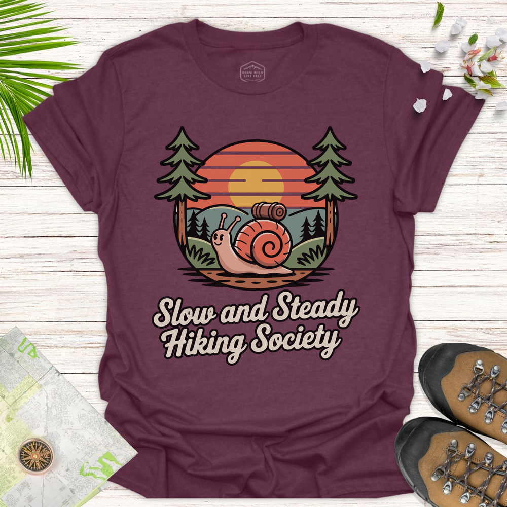 Snail Slow And Steady Unisex T-Shirt - Heather Maroon
