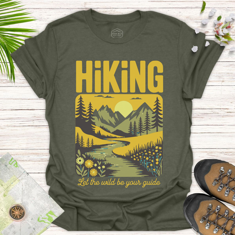Let The Wild Be Your Guide Unisex T-Shirt - Heather Military Green