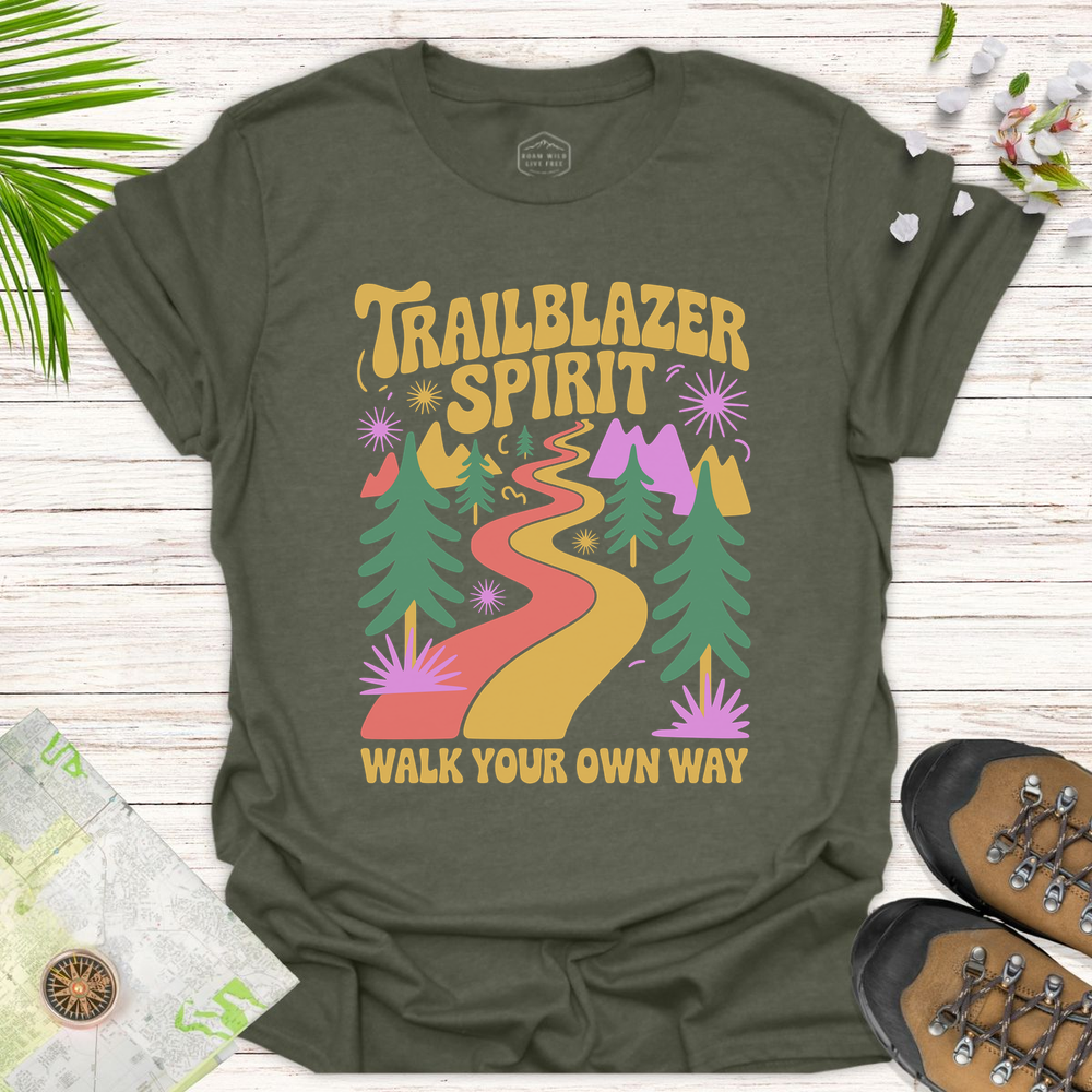 Trailblazer Spirit Unisex T-Shirt - Heather Military Green