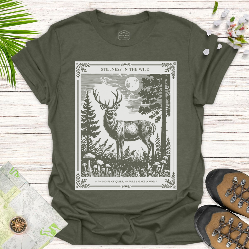 Stillness In The Wild Unisex T-Shirt - Heather Military Green
