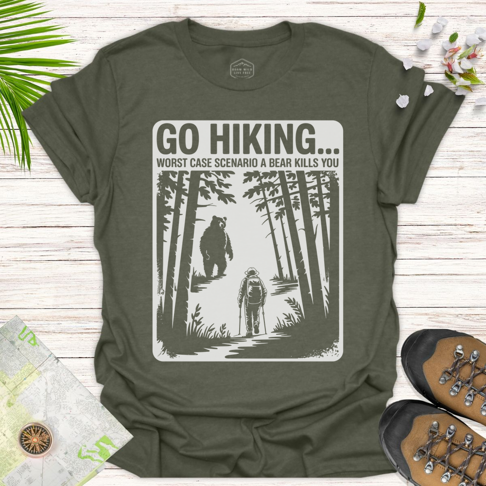 Bear Kills You Unisex T-Shirt - Heather Military Green