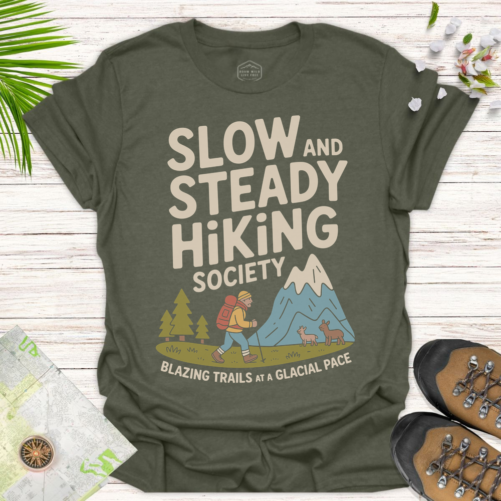 Slow And Steady Unisex T-Shirt - Heather Military Green