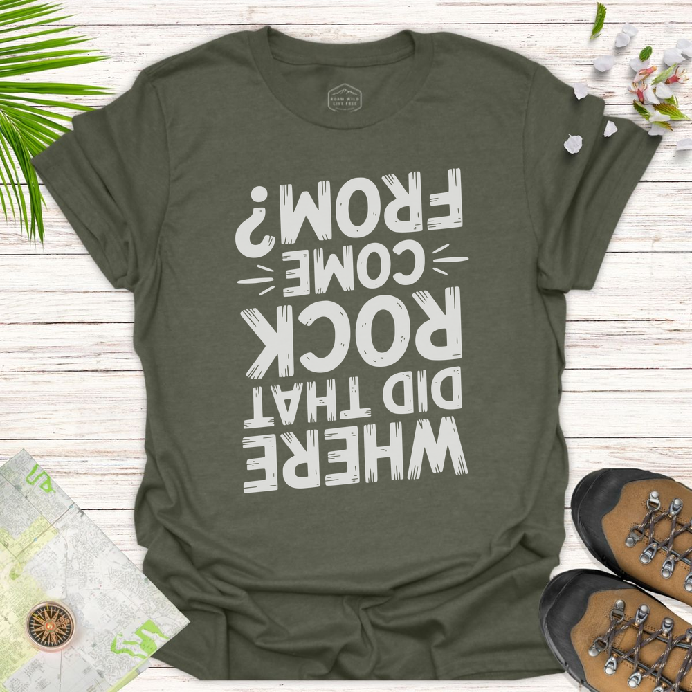 Where Did That Rock Come From Unisex T-Shirt - Heather Military Green