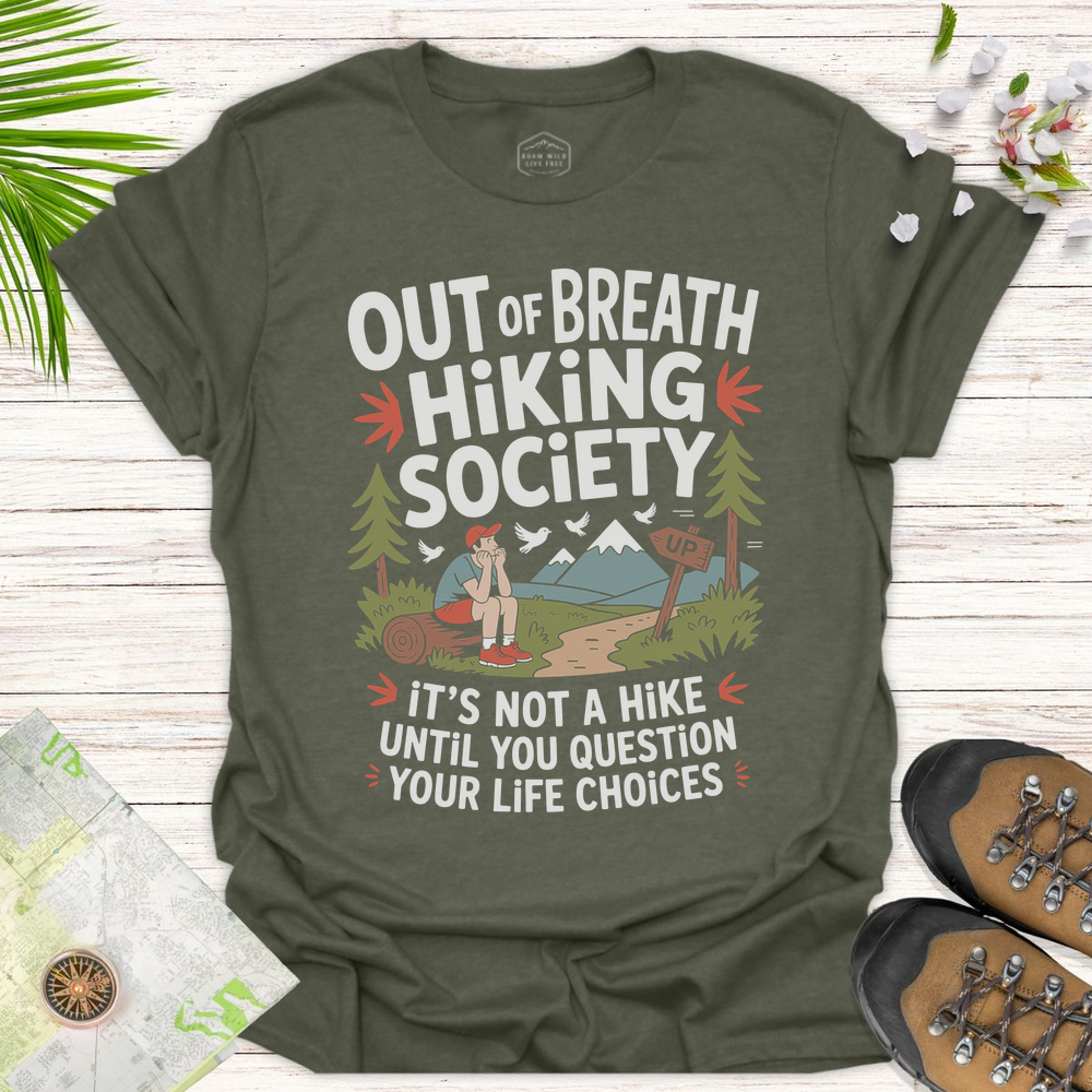 Out Of Breath Life Choices Unisex T-Shirt - Heather Military Green