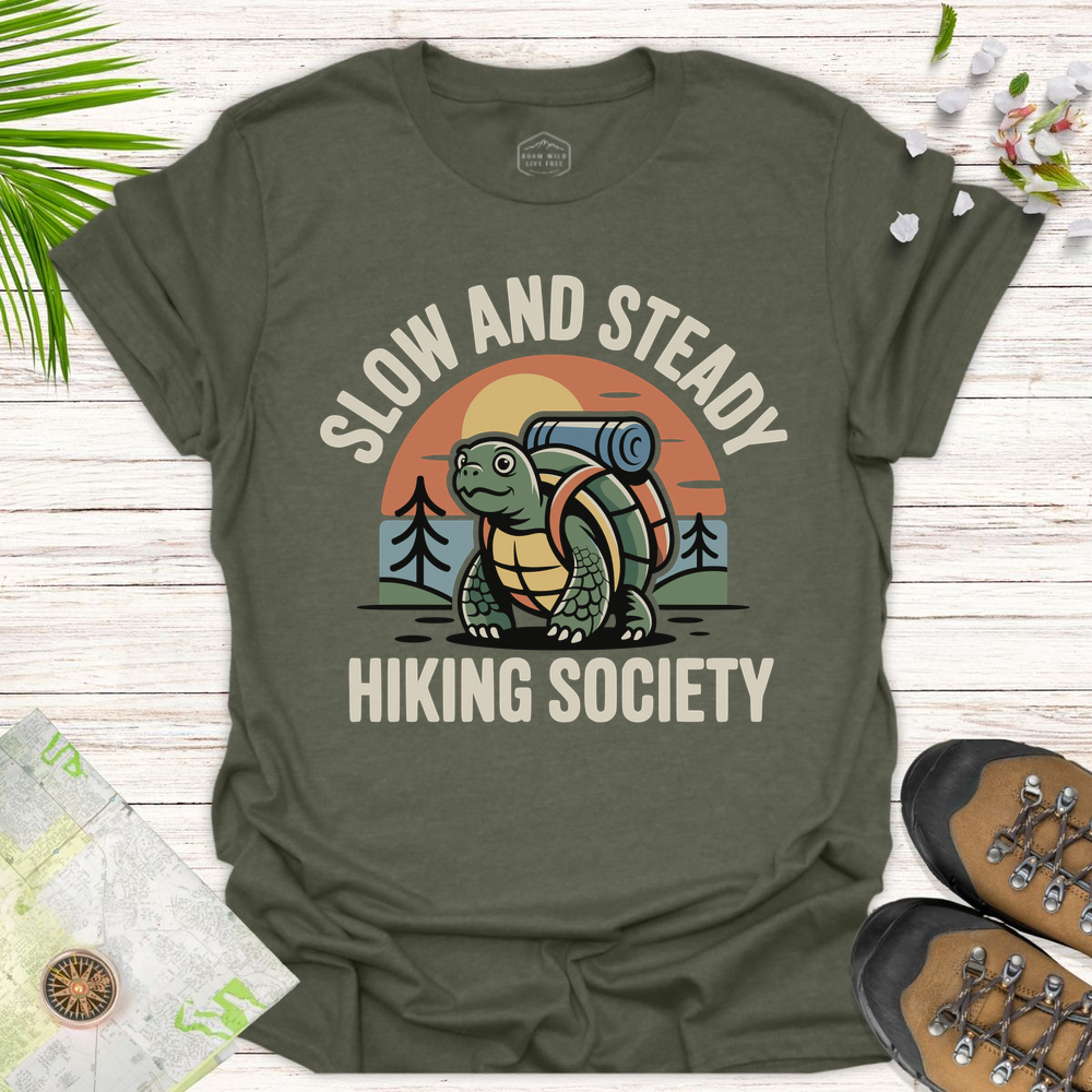 Slow And Steady Tortoise Unisex T-Shirt - Heather Military Green
