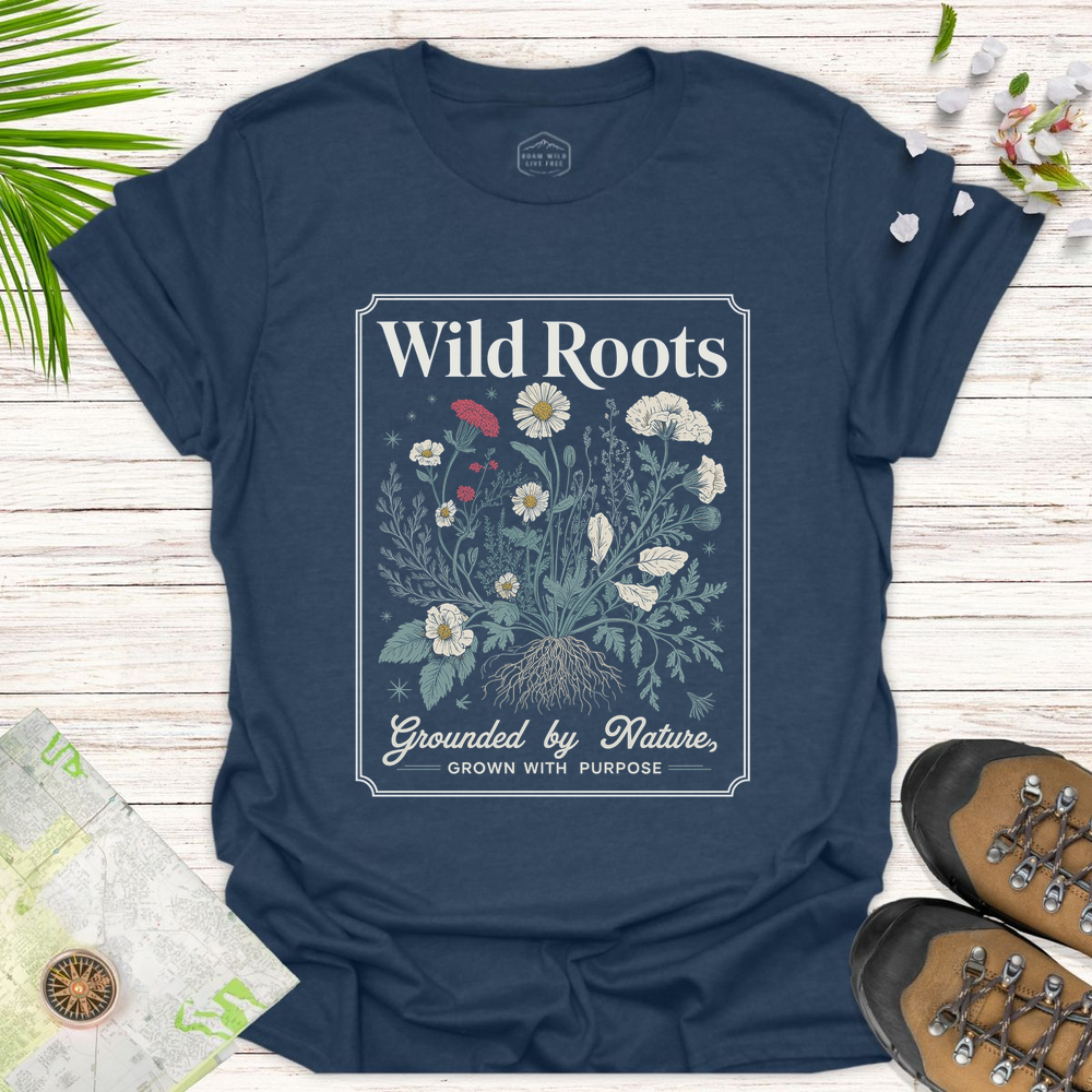 Wild Roots Unisex T-Shirt - Heather Navy