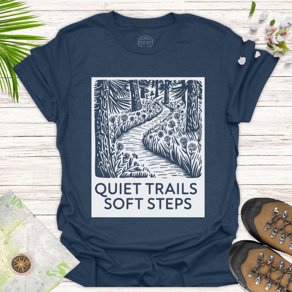 Quiet Trails Unisex T-Shirt - Heather Navy