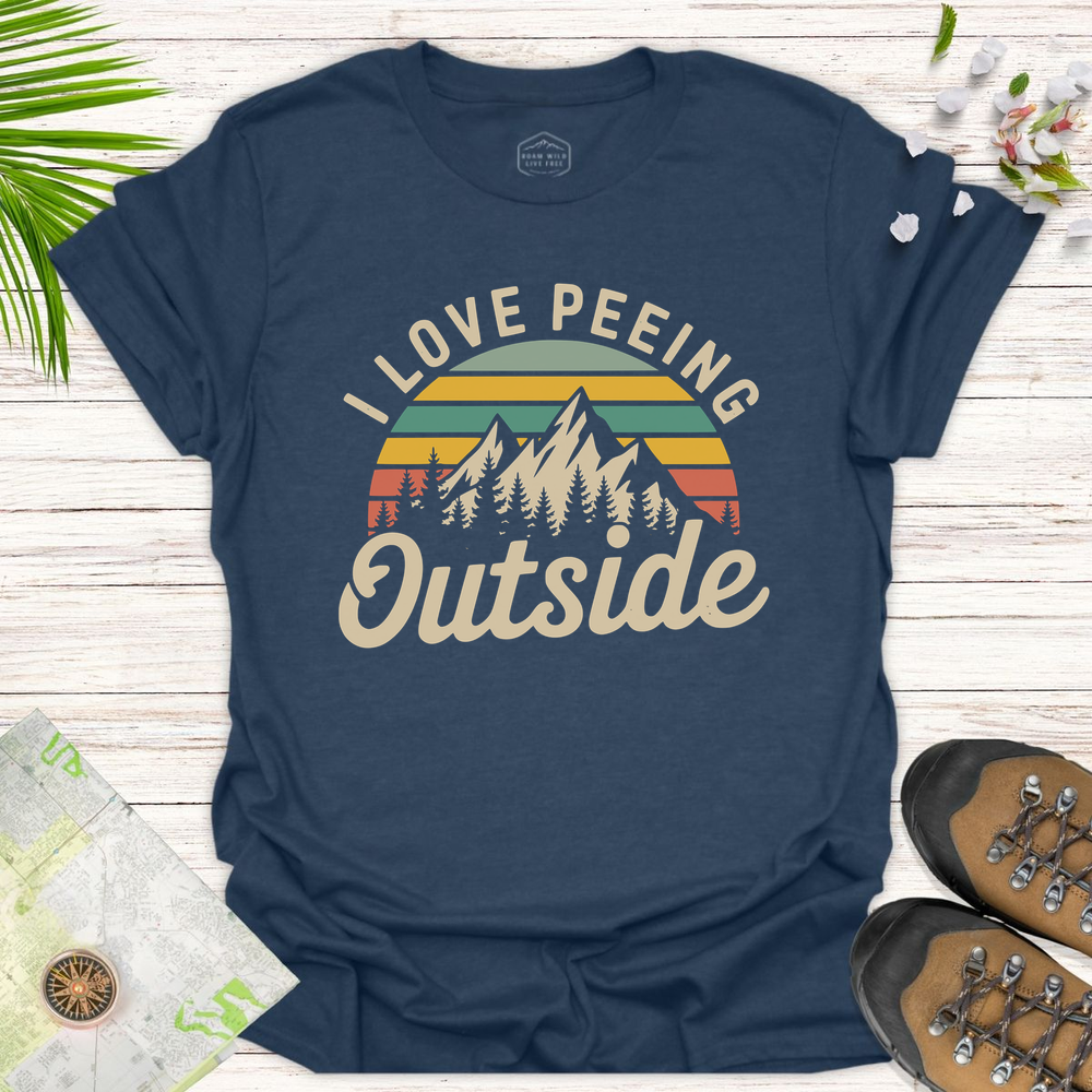 I Love Peeing Outside Unisex T-Shirt - Heather Navy