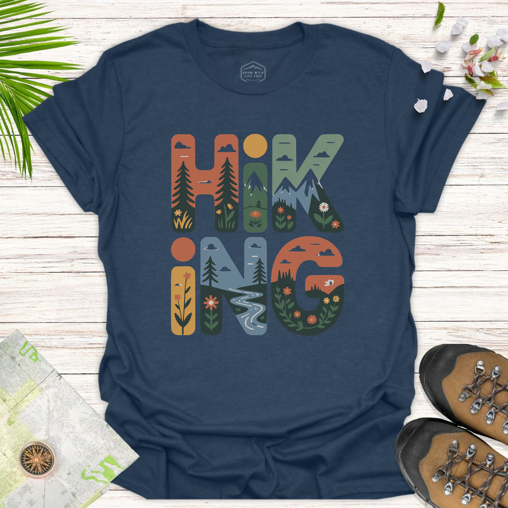 Hiking Unisex T-Shirt - Heather Navy