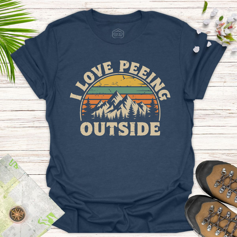Peeing Outside Unisex T-Shirt - Heather Navy